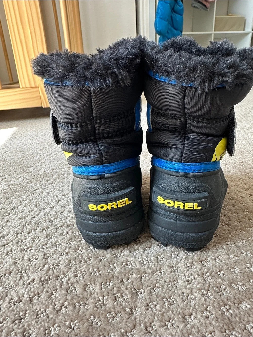 Sorel Kids Black and Blue Insulated Snow Boots